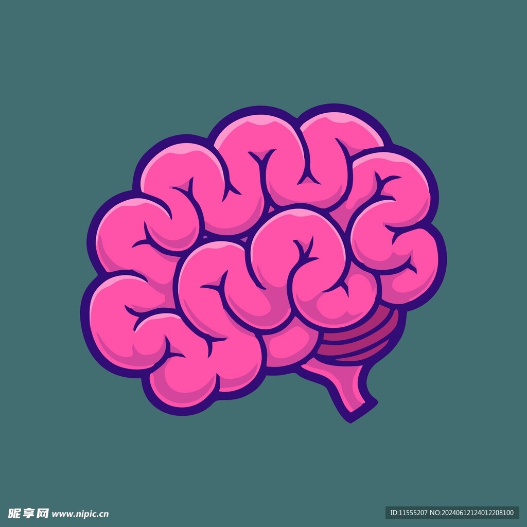 大脑矢量卡通儿童插画图片