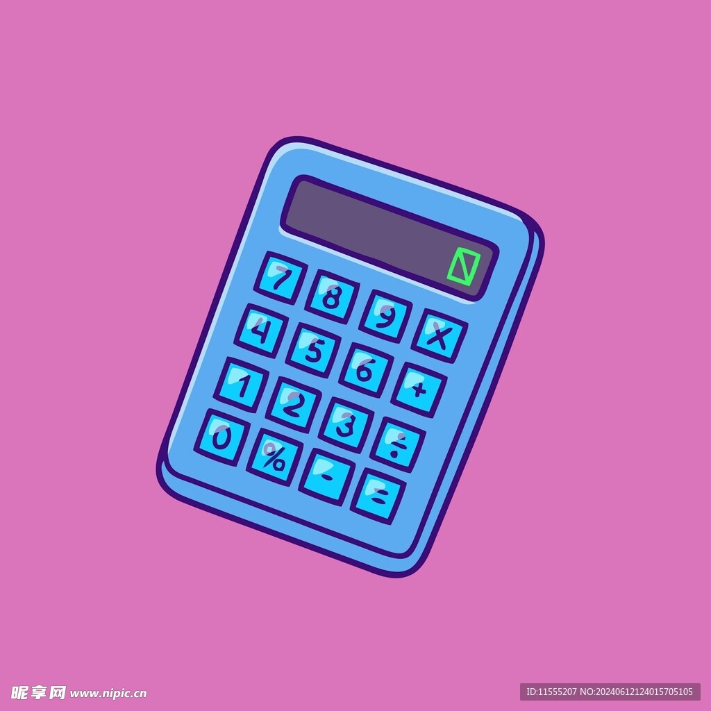 计算器矢量卡通儿童插画图片