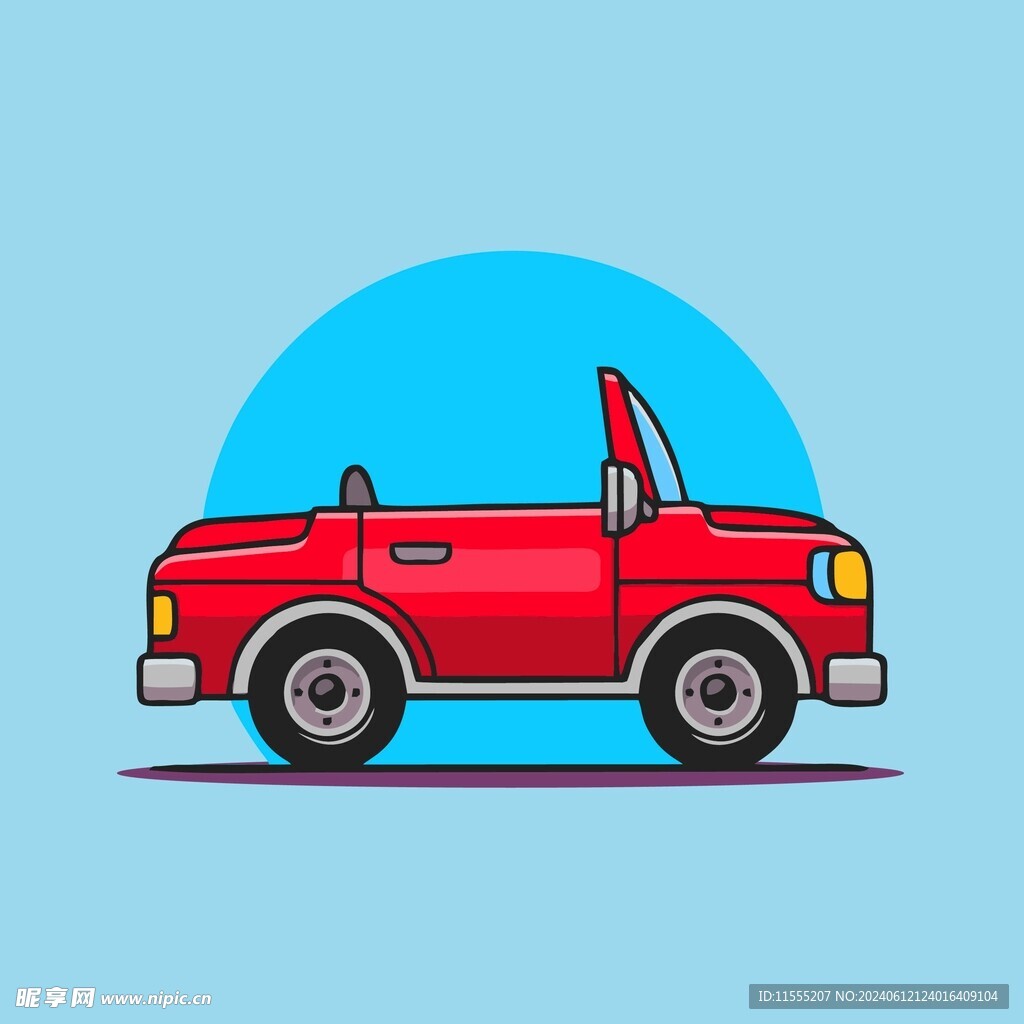 汽车矢量卡通儿童插画图片