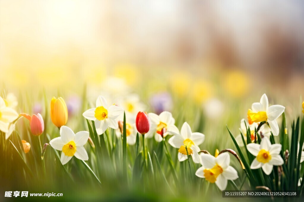 创意多彩花朵水彩海报背景