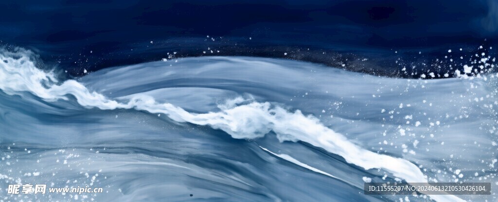 创意海浪水彩颜料油漆海报背景