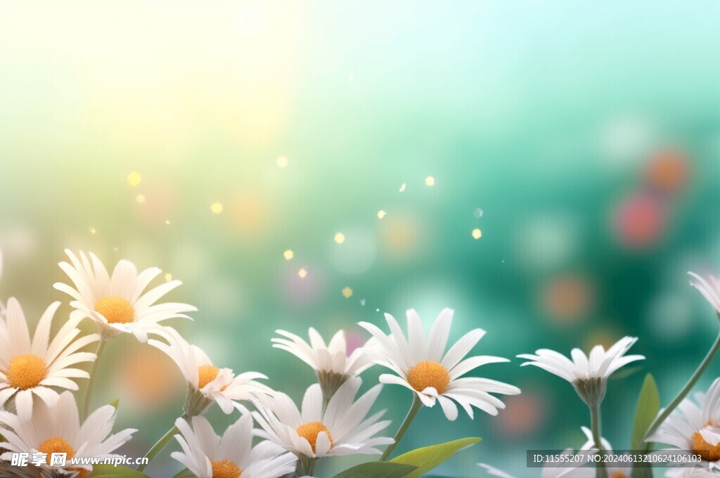 创意多彩花朵水彩海报背景