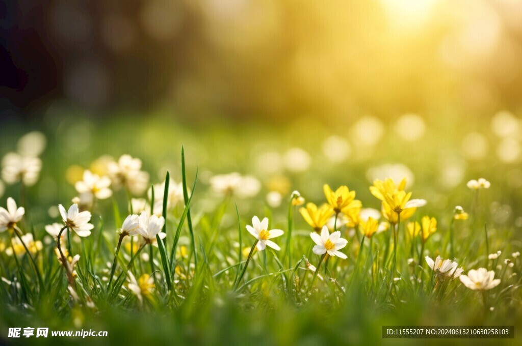 创意多彩花朵水彩海报背景