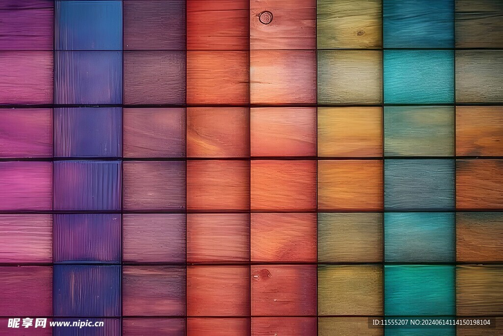 多彩木纹木板素材图片