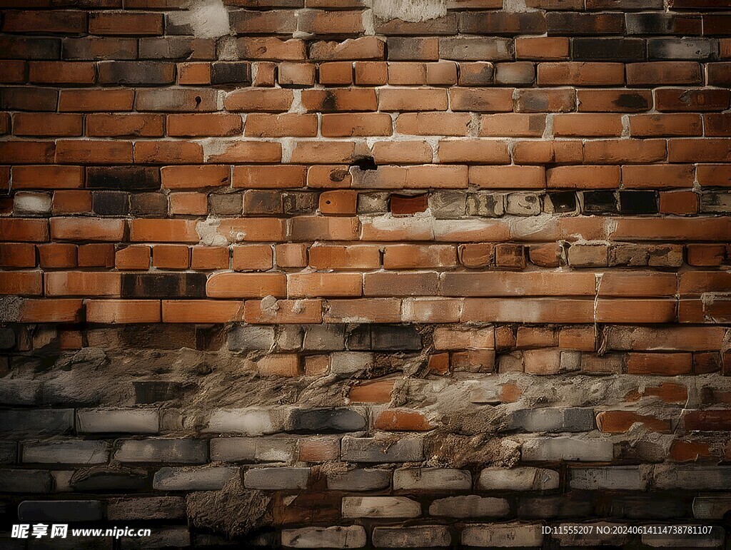 多彩砖纹砖墙素材图片