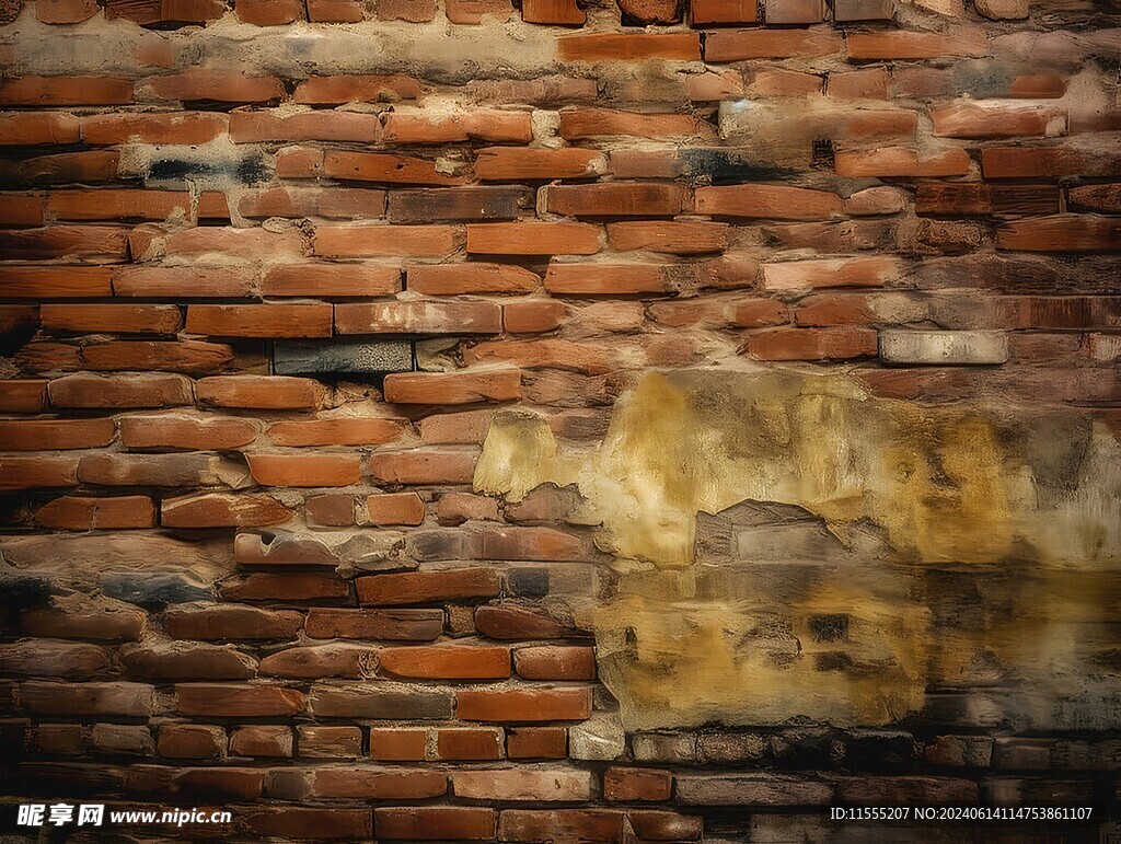 多彩砖纹砖墙素材图片