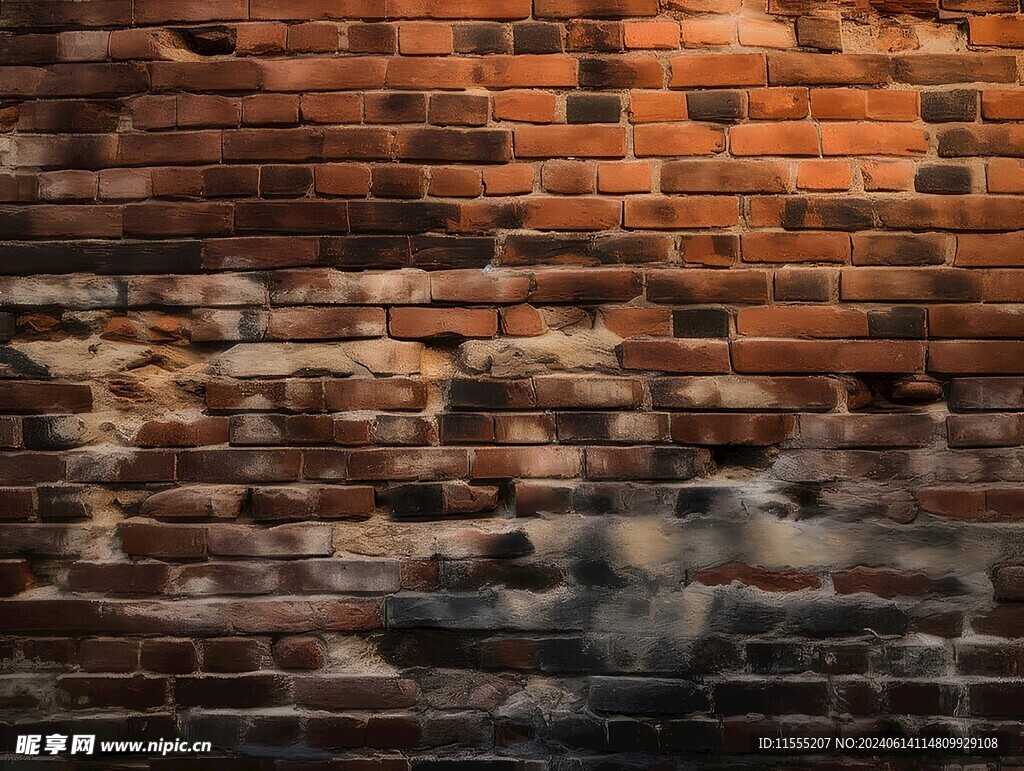 多彩砖纹砖墙素材图片