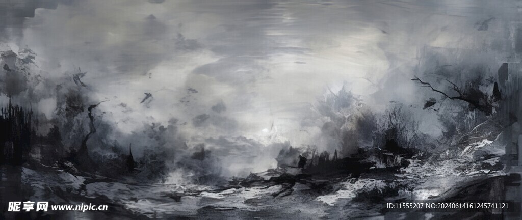 创意手绘泼墨多彩狂草水彩背景图