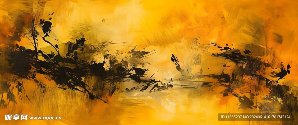 创意手绘泼墨多彩狂草水彩背景图