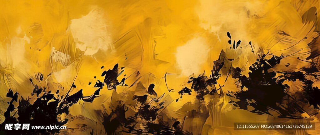 创意手绘泼墨多彩狂草水彩背景图