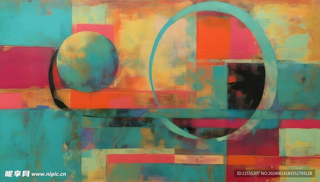 创意多彩抽象油彩绘画背景