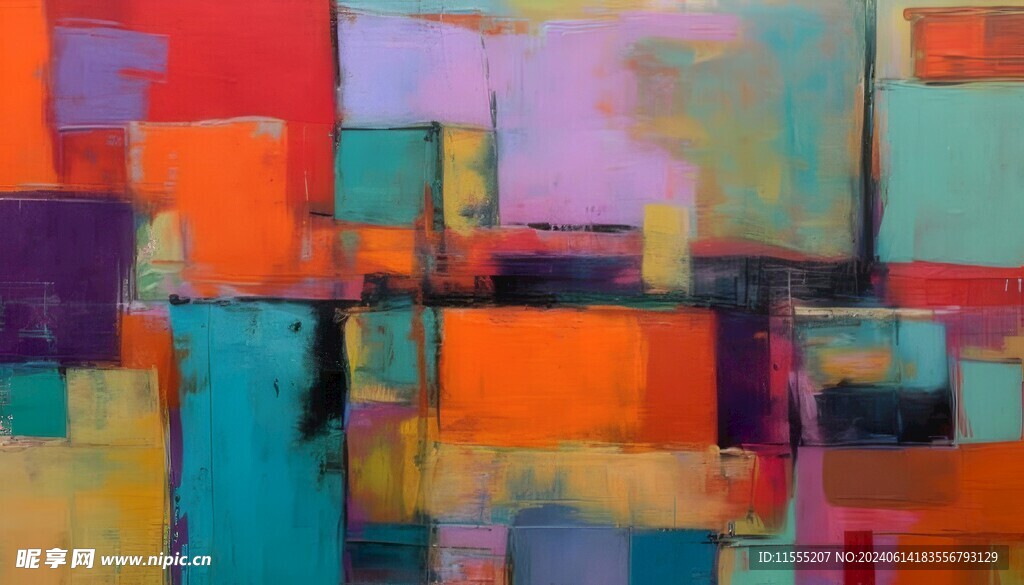 创意多彩抽象油彩绘画背景
