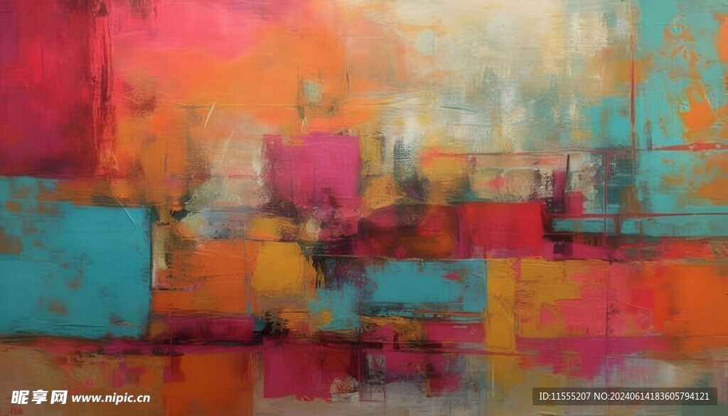 创意多彩抽象油彩绘画背景