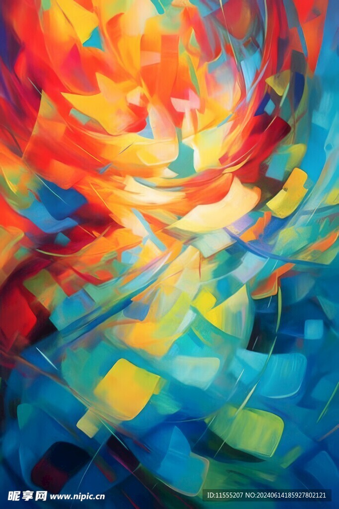 创意多彩抽象油彩绘画背景
