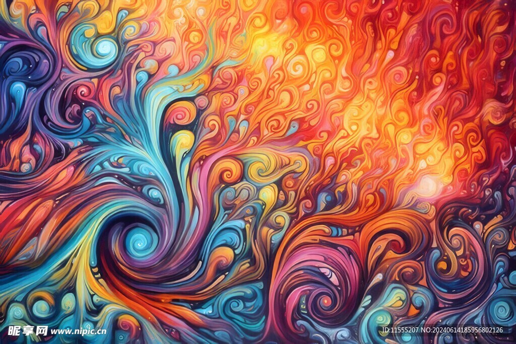 创意多彩抽象油彩绘画背景