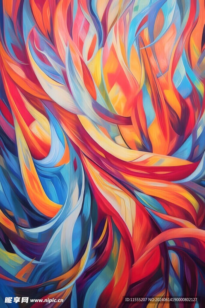 创意多彩抽象油彩绘画背景