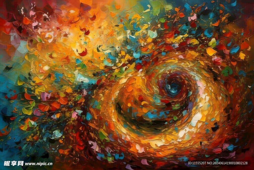 创意多彩抽象油彩绘画背景