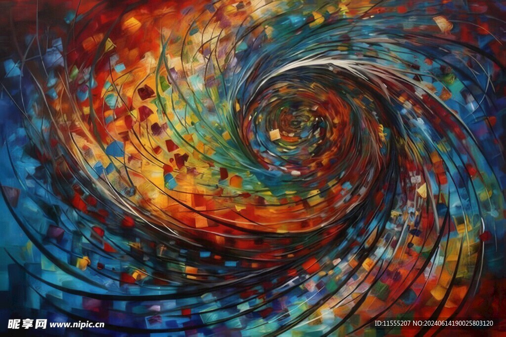 创意多彩抽象油彩绘画背景