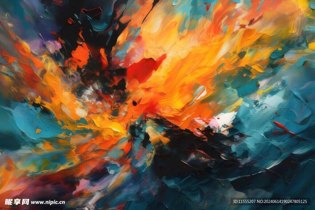 创意多彩抽象油彩绘画背景