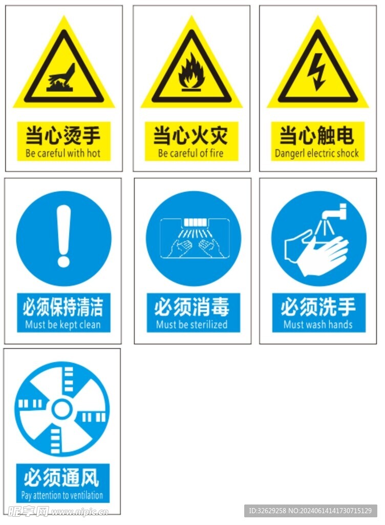 防爆标识当心烫手当心火灾当心触