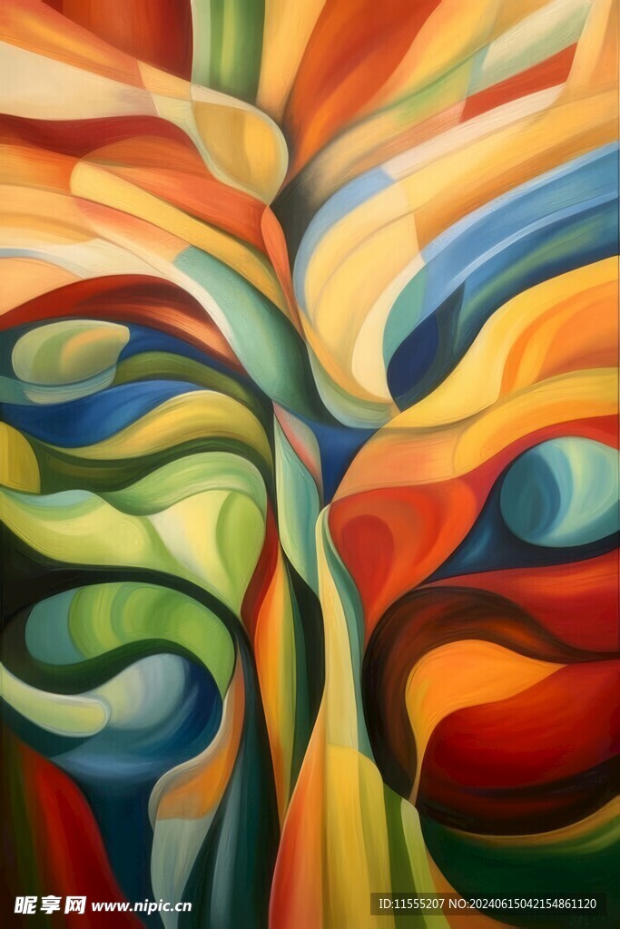 创意多彩抽象油彩绘画背景