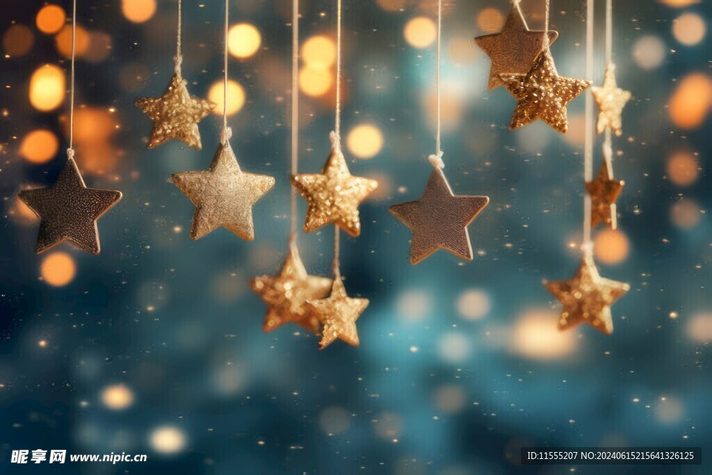 圣诞节星星挂饰场景背景