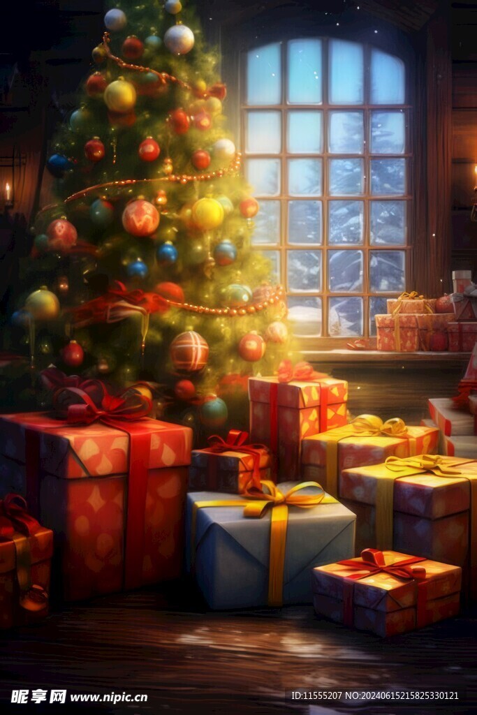 圣诞节装饰场景背景