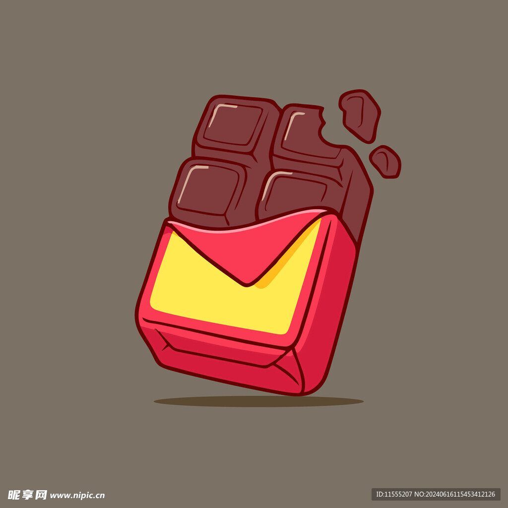 可爱方格巧克力卡通矢量儿童插画