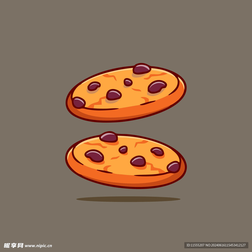 可爱饼干卡通矢量儿童插画