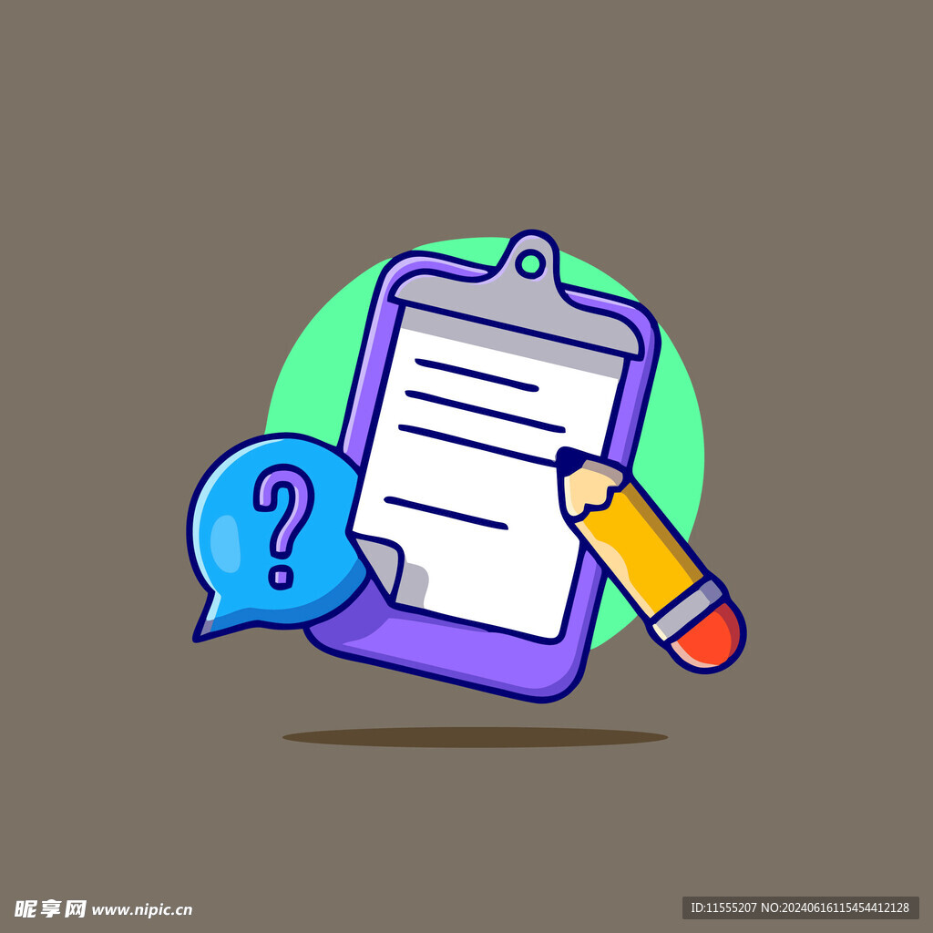 可爱记录本卡通矢量儿童插画