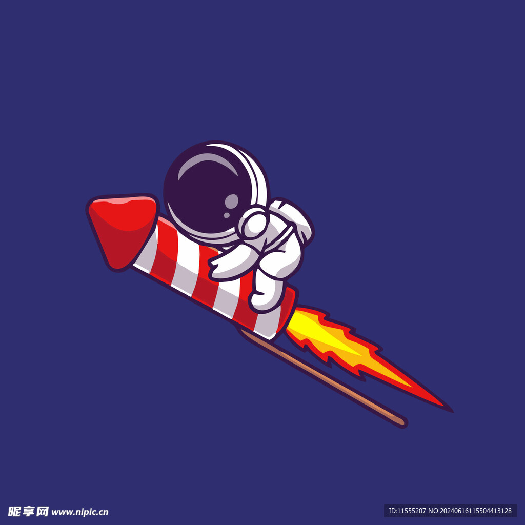 可爱宇航员卡通矢量儿童插画