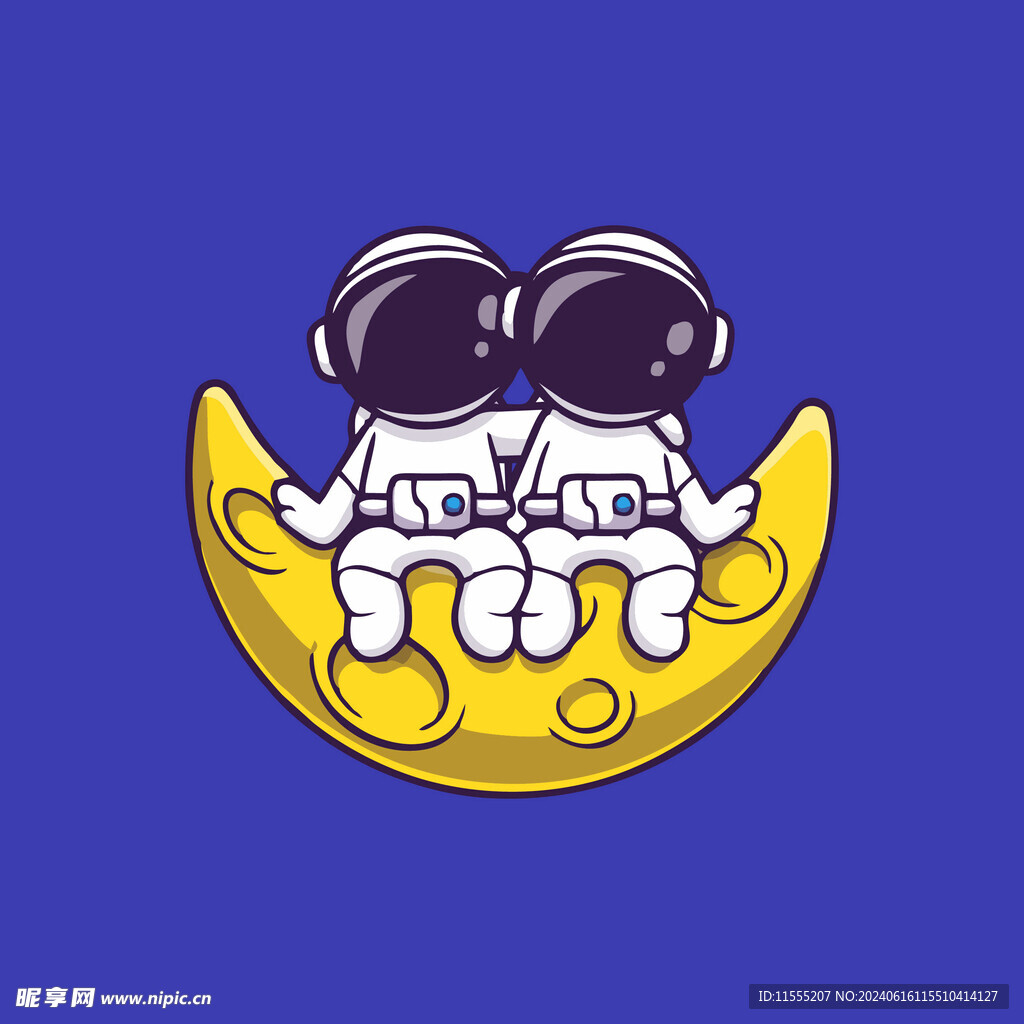 可爱宇航员卡通矢量儿童插画