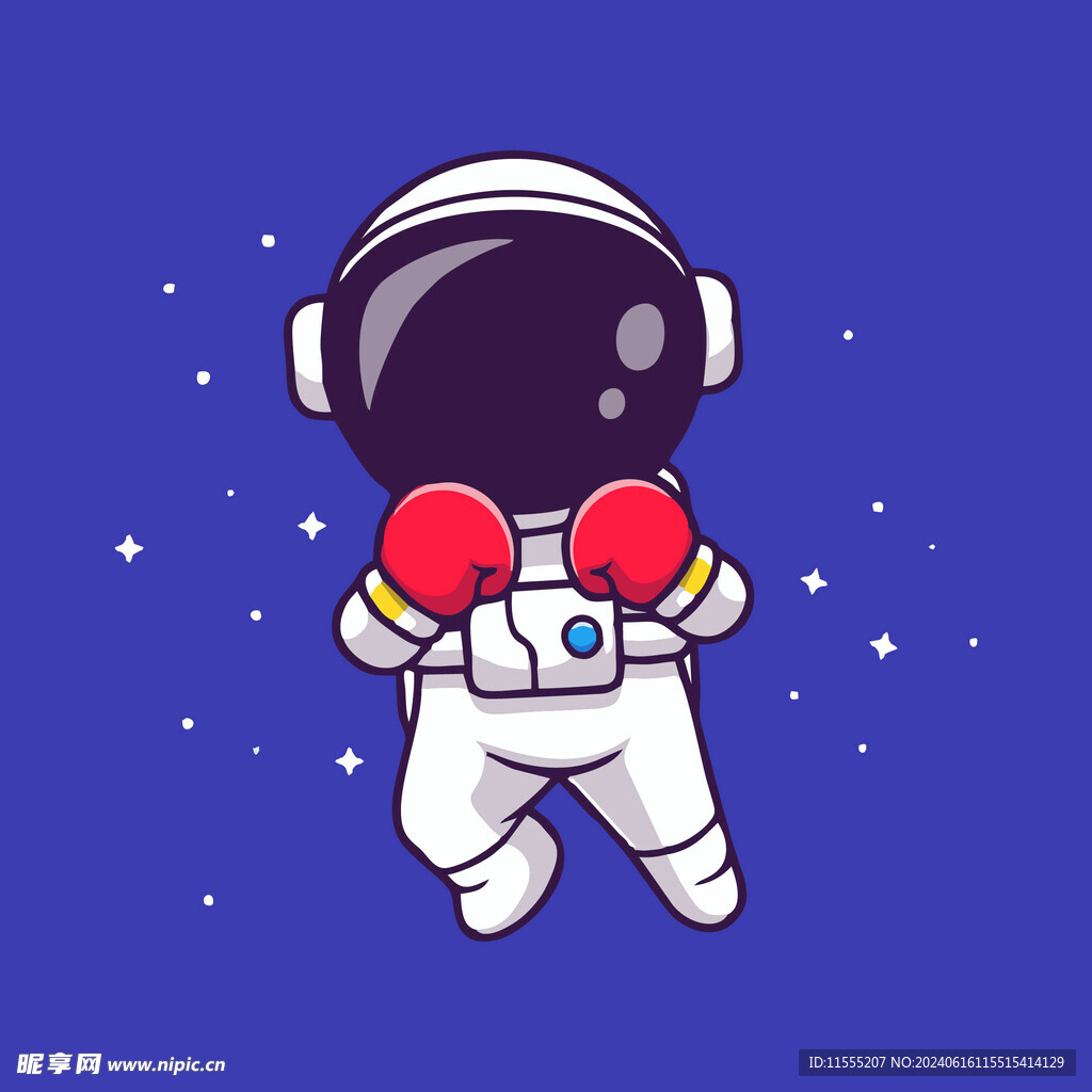 可爱宇航员卡通矢量儿童插画