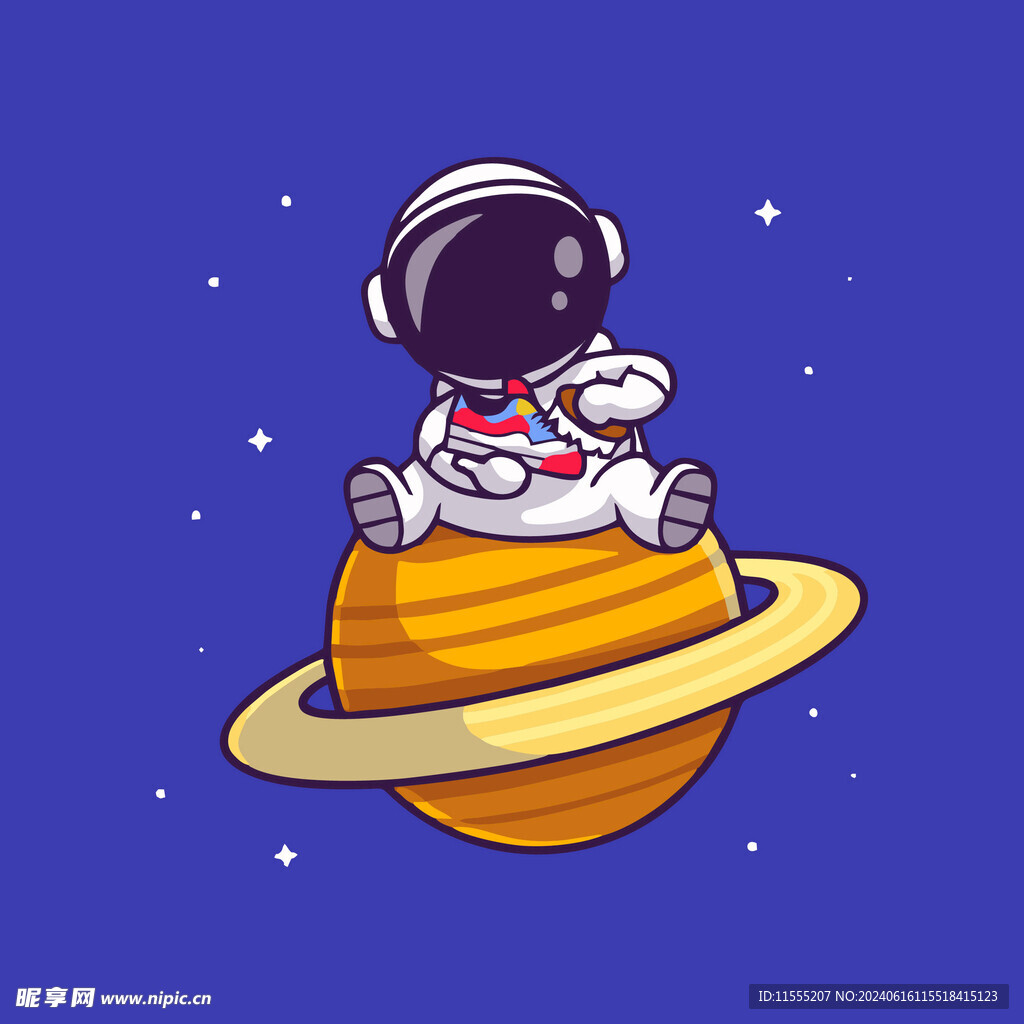 可爱宇航员卡通矢量儿童插画