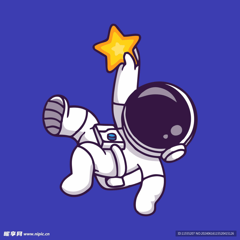 可爱宇航员卡通矢量儿童插画