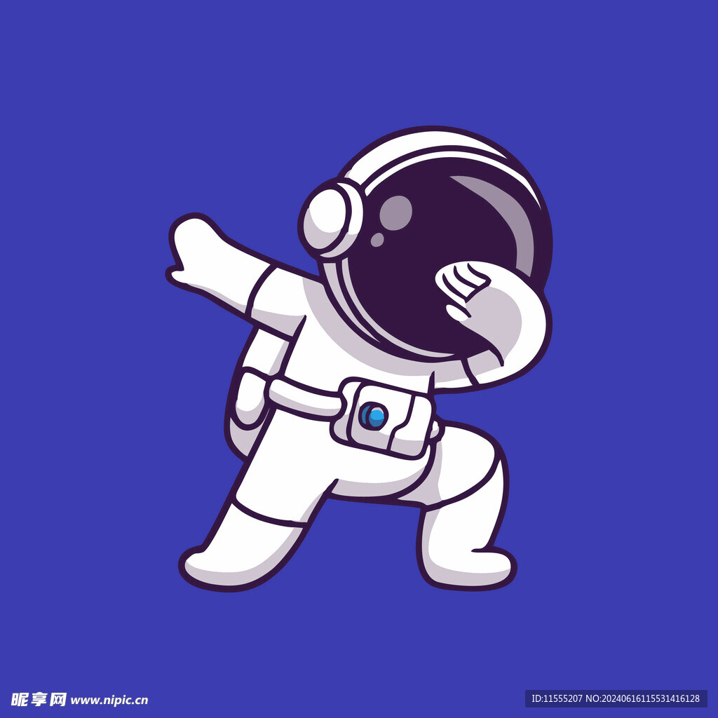 可爱宇航员卡通矢量儿童插画
