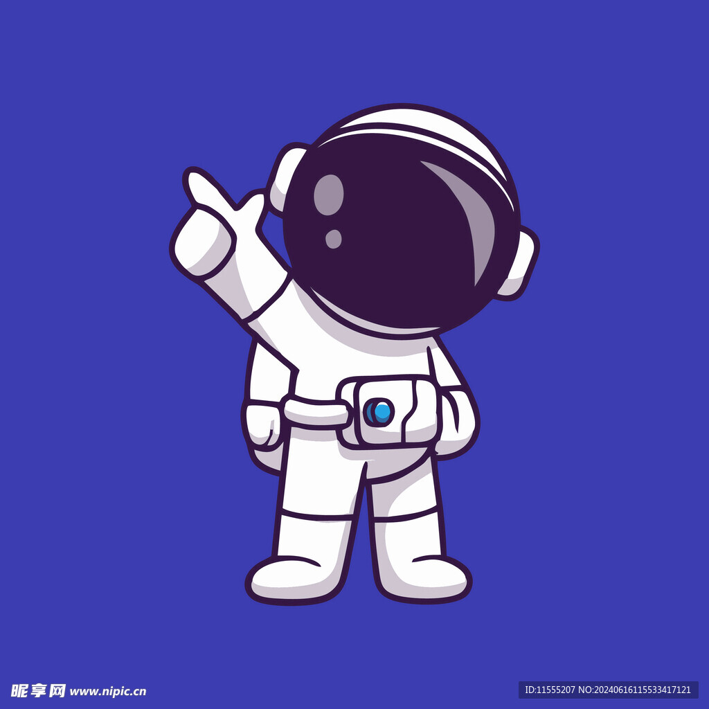 可爱宇航员卡通矢量儿童插画