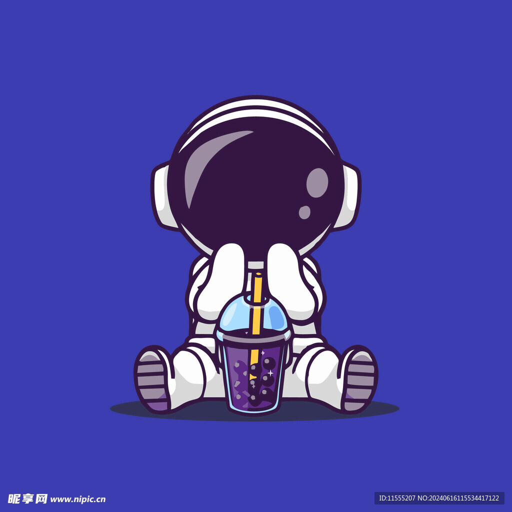 可爱宇航员卡通矢量儿童插画