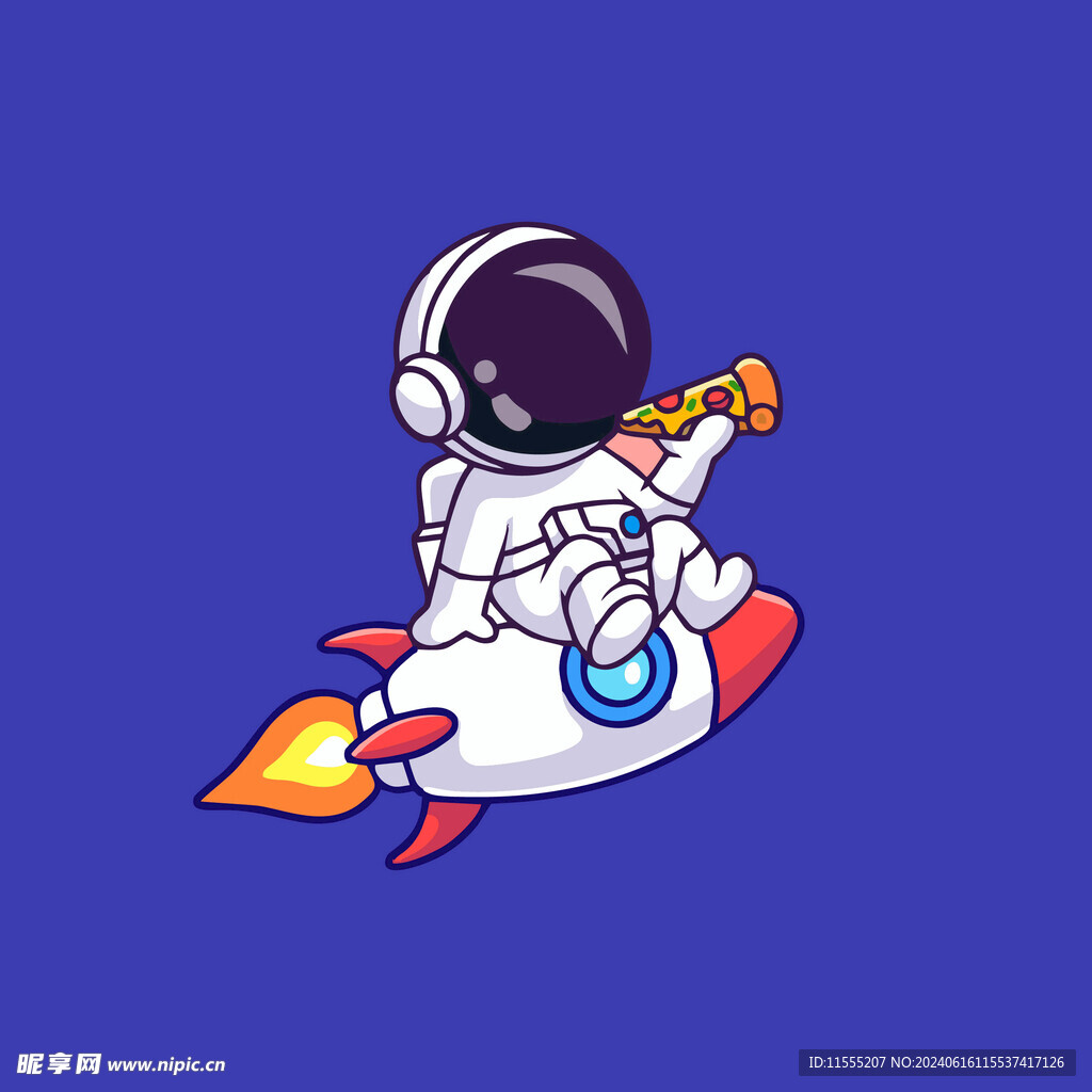 可爱宇航员卡通矢量儿童插画