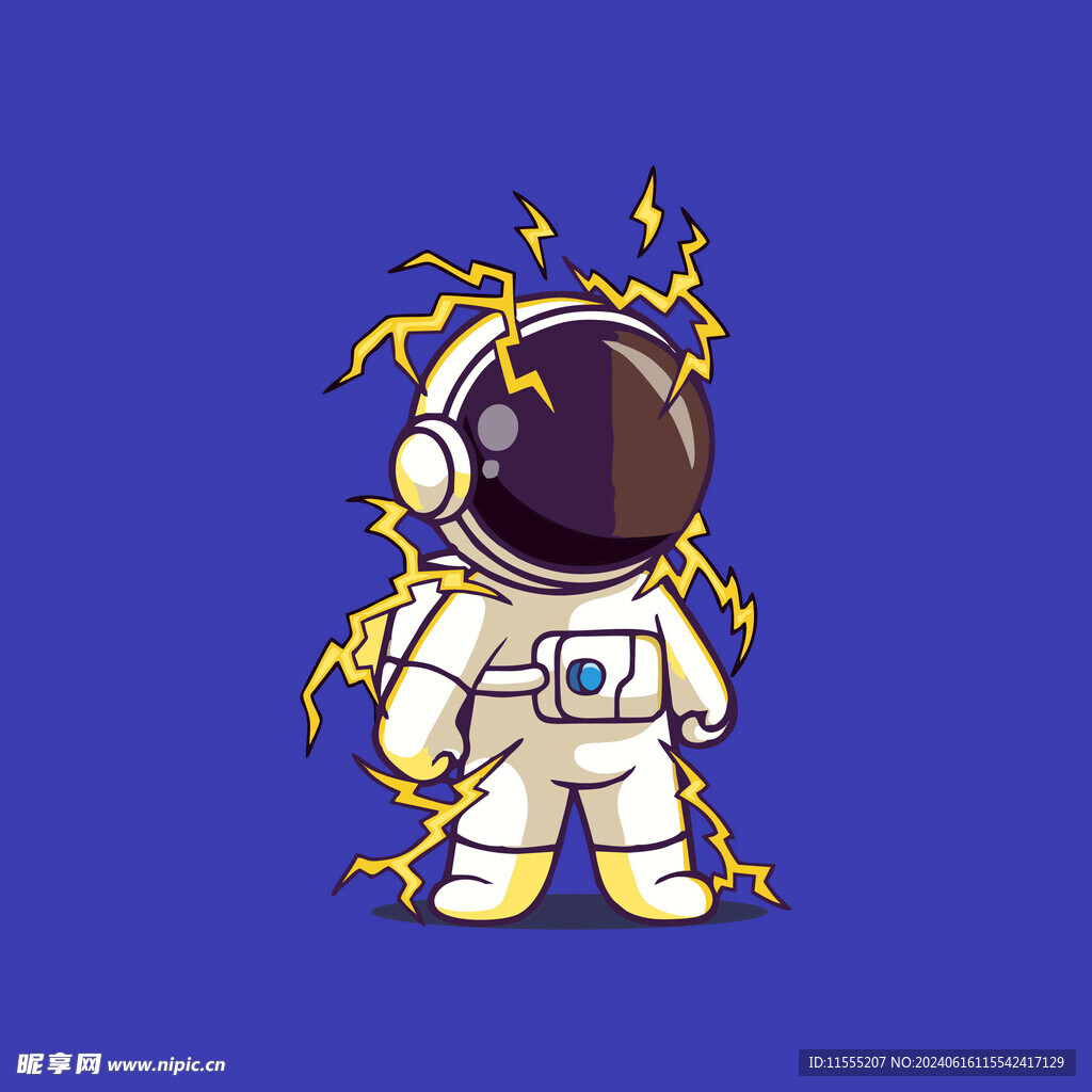 可爱宇航员卡通矢量儿童插画