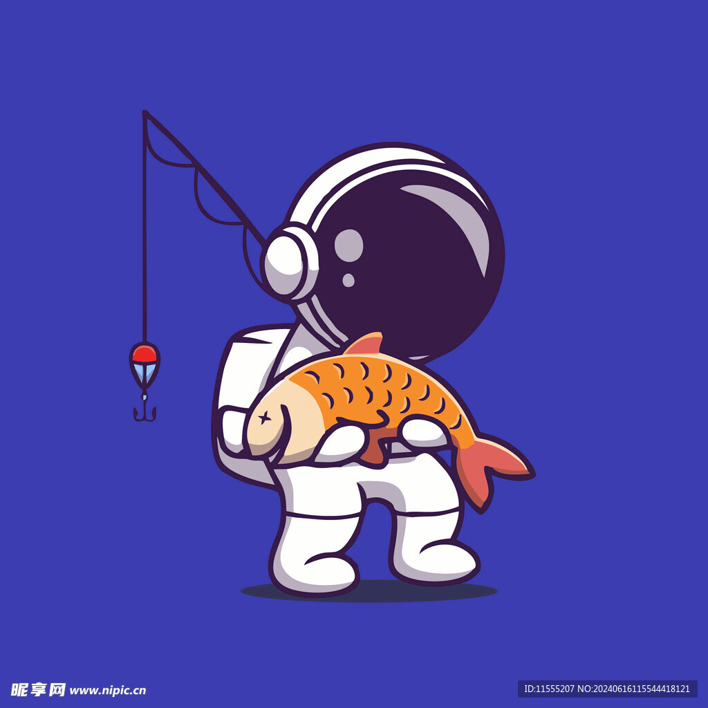 可爱宇航员卡通矢量儿童插画