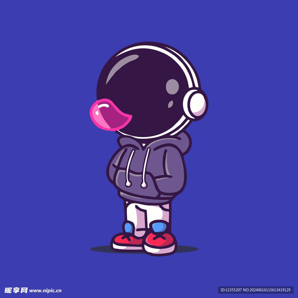 可爱宇航员卡通矢量儿童插画