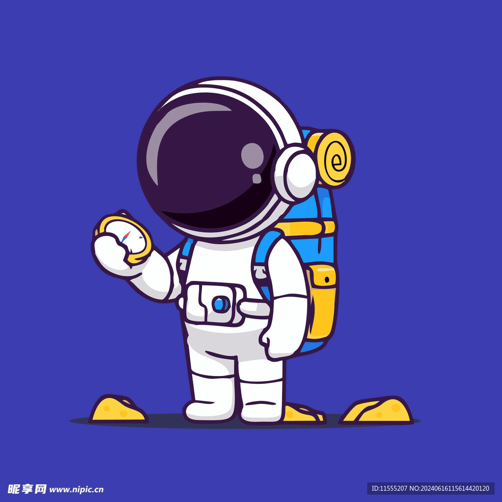 可爱宇航员卡通矢量儿童插画