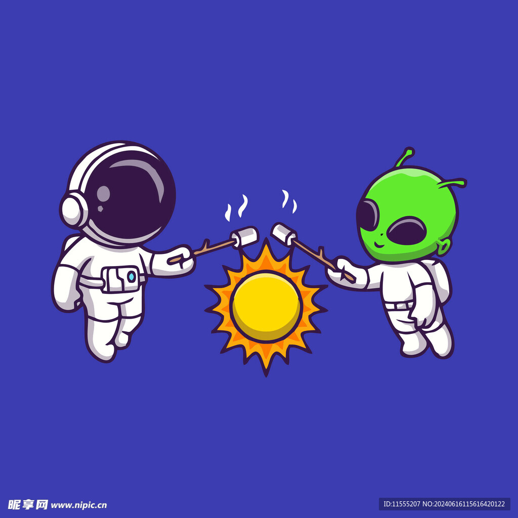 可爱外星人卡通矢量儿童插画