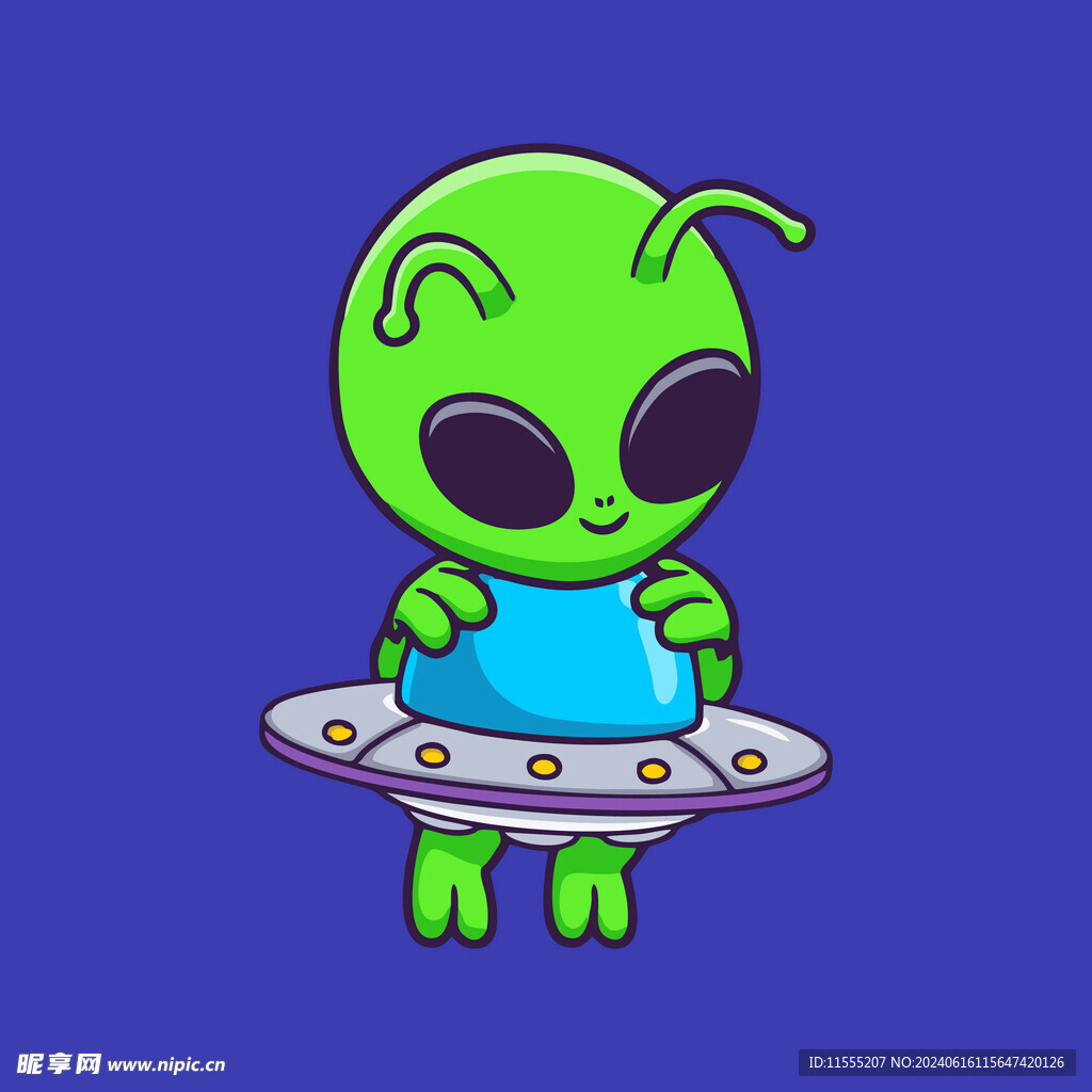 可爱外星人卡通矢量儿童插画