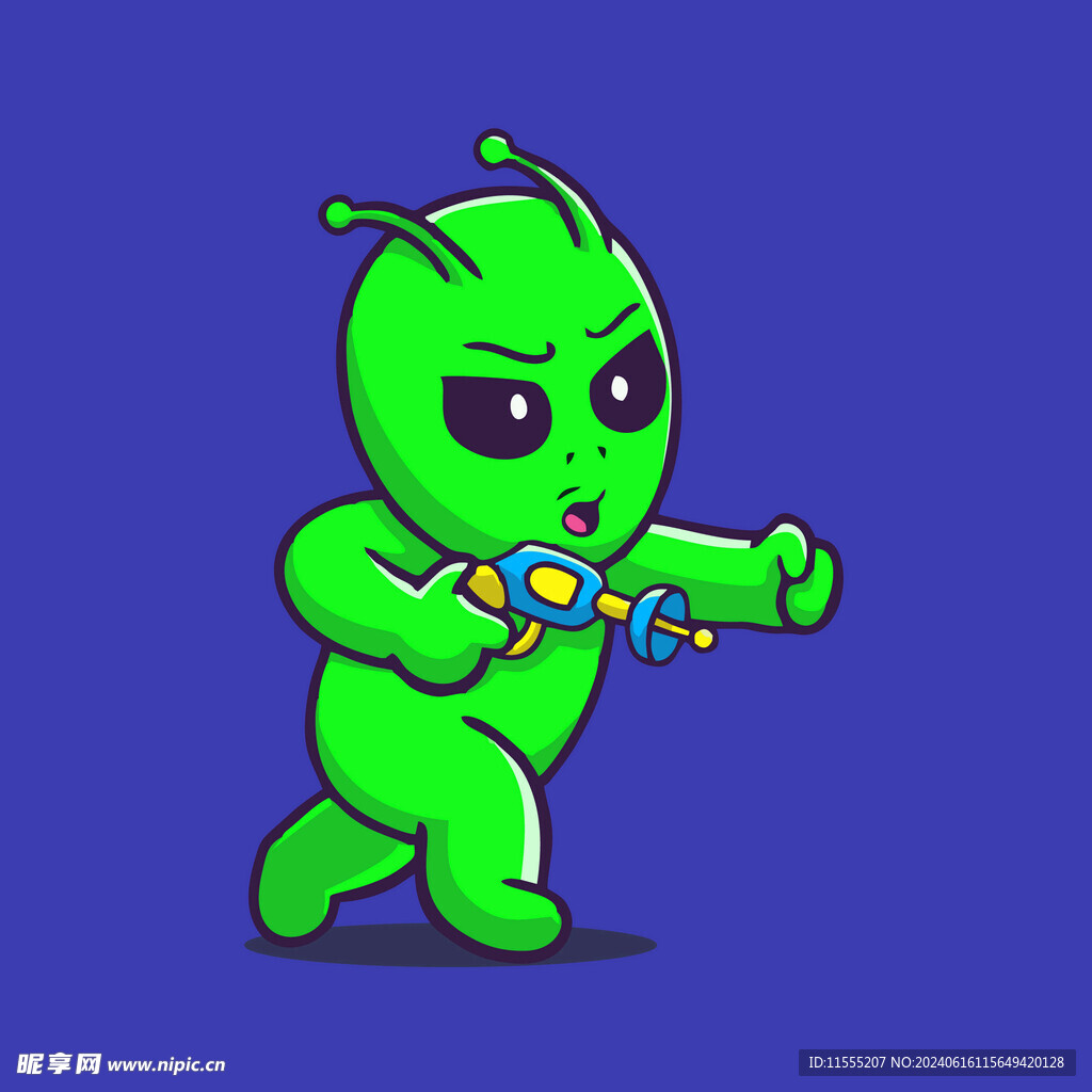 可爱外星人卡通矢量儿童插画