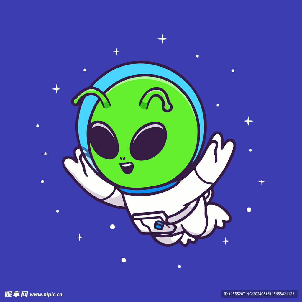 可爱外星人卡通矢量儿童插画
