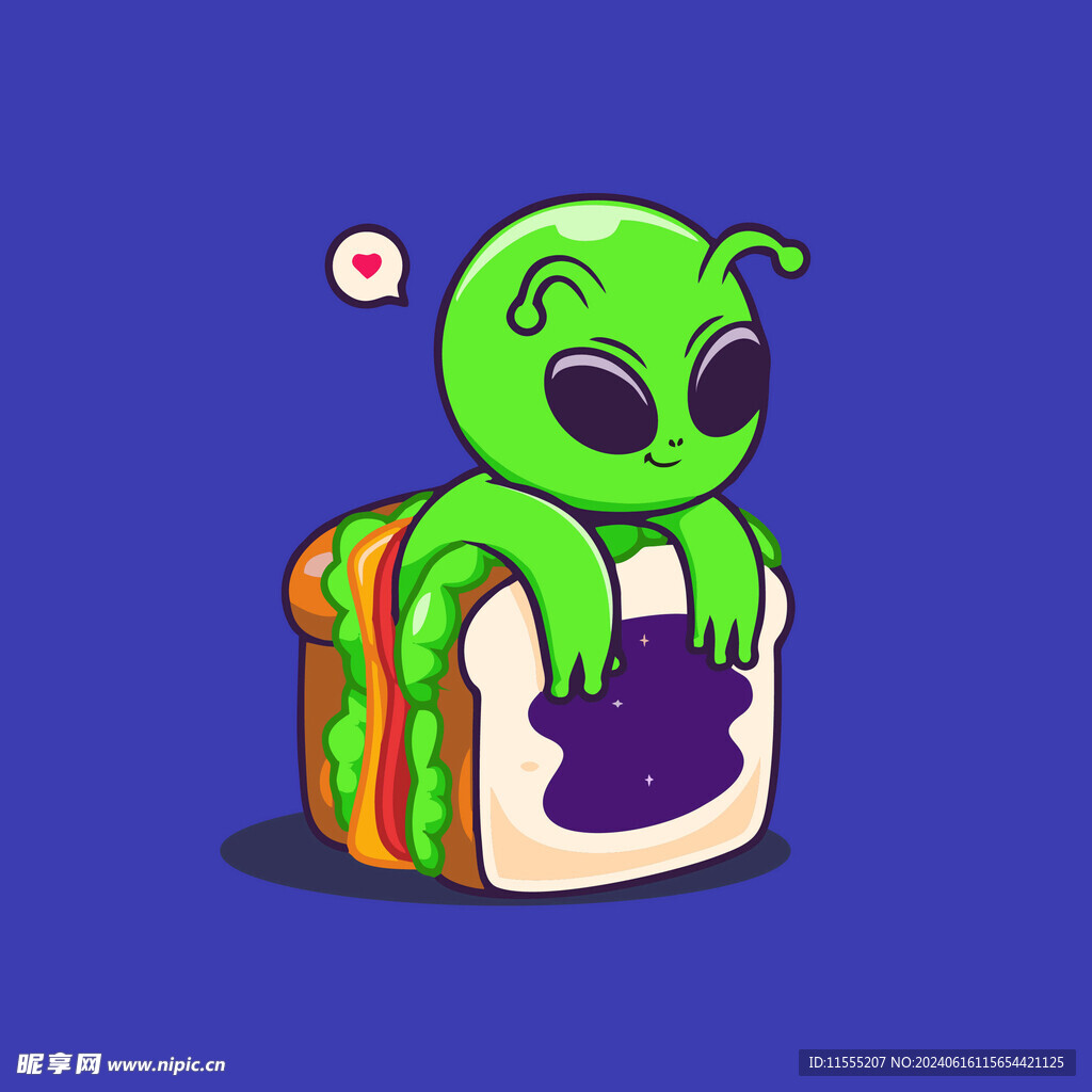 可爱外星人卡通矢量儿童插画