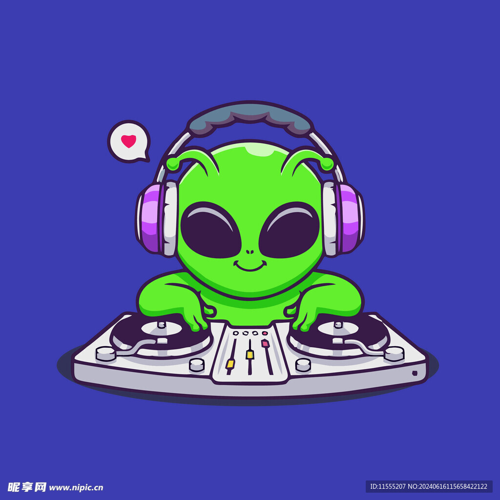 可爱外星人卡通矢量儿童插画