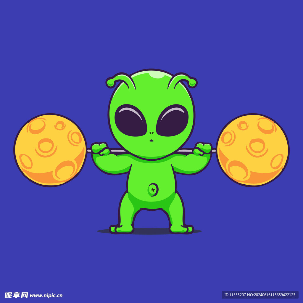 可爱外星人卡通矢量儿童插画